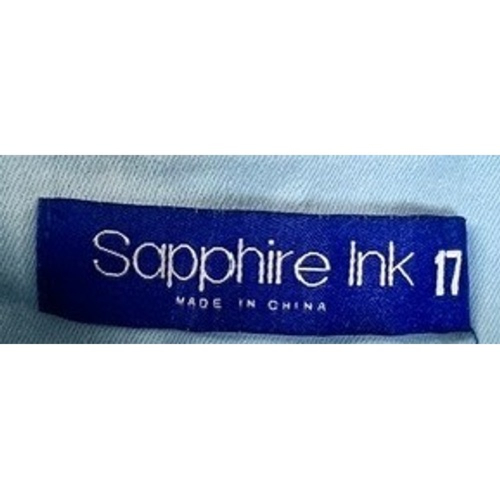 Sapphire Ink Women 17 Light Wash Denim Shorts High Waisted Cuffed Stretch EUC - Picture 4 of 6